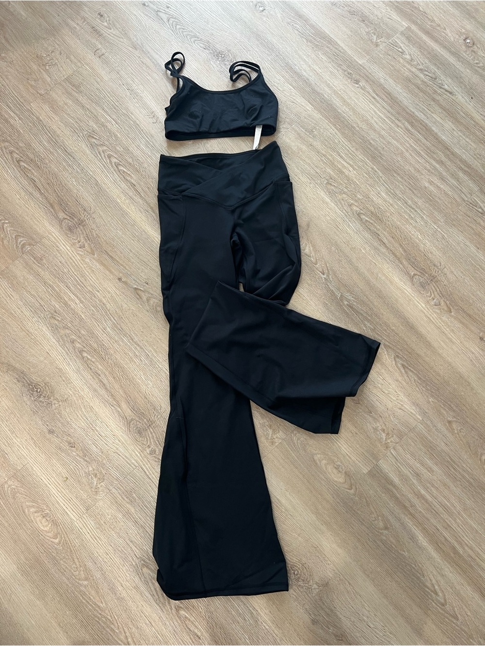 Black High-Waist Flare Yoga Pants